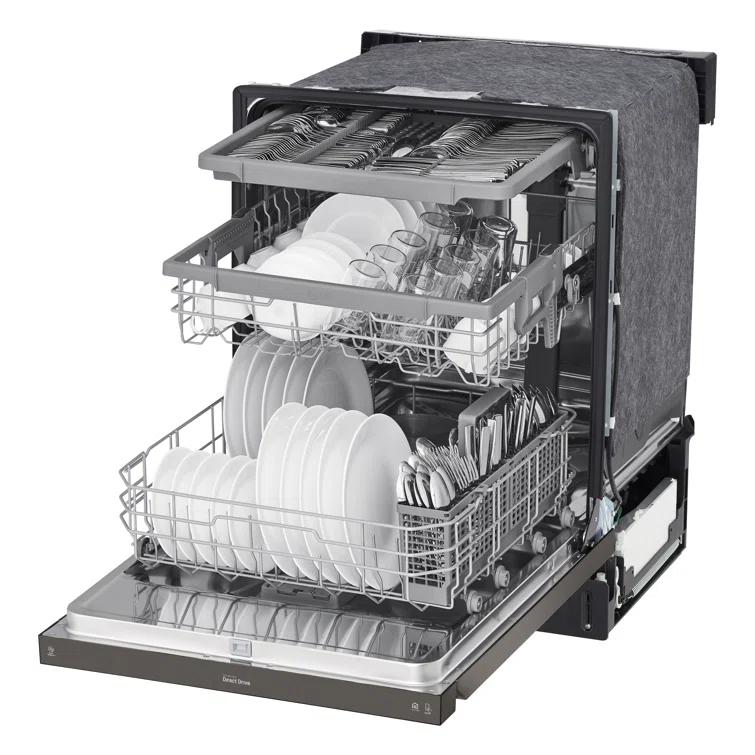 LG 24 in. PrintProof Stainless Steel Front Control Dishwasher with QuadWash, 3rd Rack & Dynamic Dry, 48 dBA