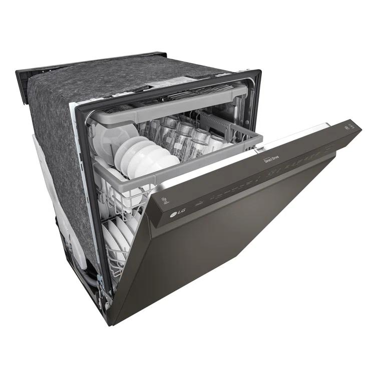 LG 24 in. PrintProof Stainless Steel Front Control Dishwasher with QuadWash, 3rd Rack & Dynamic Dry, 48 dBA