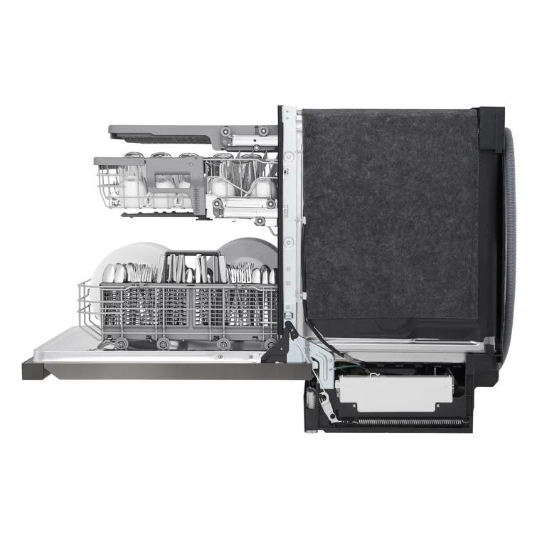 LG 24 in. PrintProof Stainless Steel Front Control Dishwasher with QuadWash, 3rd Rack & Dynamic Dry, 48 dBA