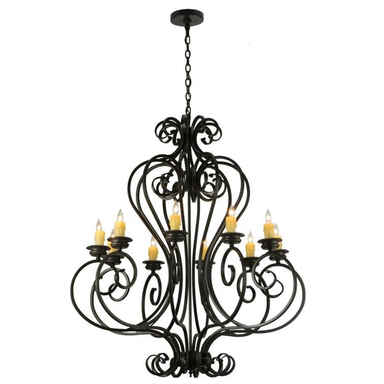 Fernando Bronze 10-Light Candle Chandelier