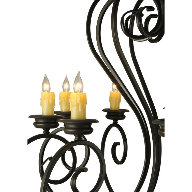 Fernando Bronze 10-Light Candle Chandelier