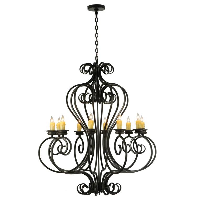 Fernando Bronze 10-Light Candle Chandelier
