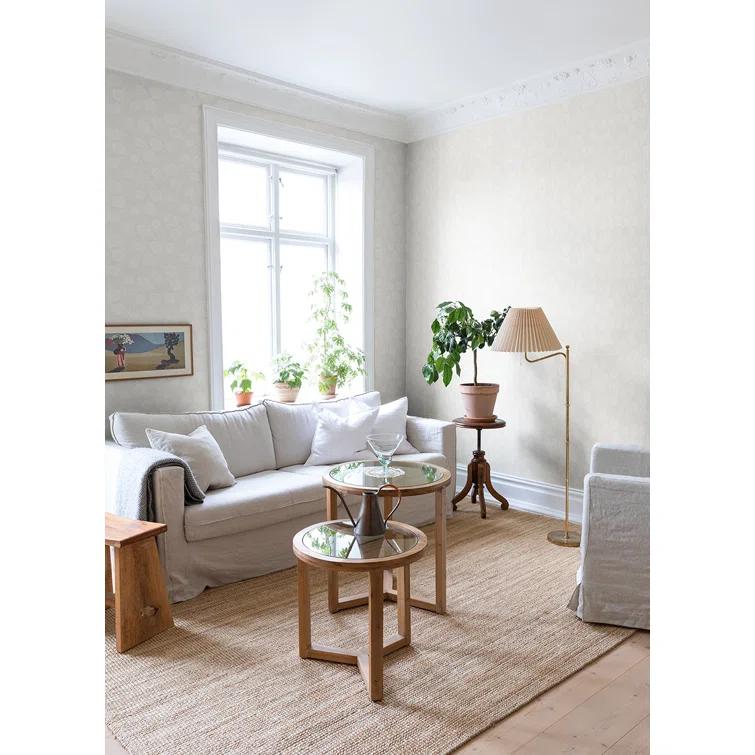Cream Floral Non-Woven Removable Wallpaper Roll
