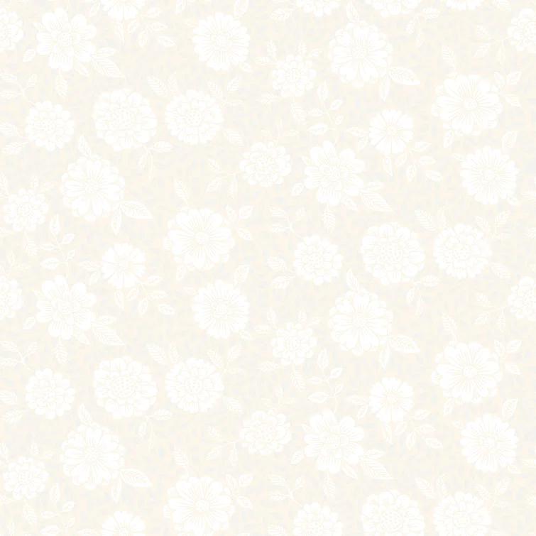 Cream Floral Non-Woven Removable Wallpaper Roll