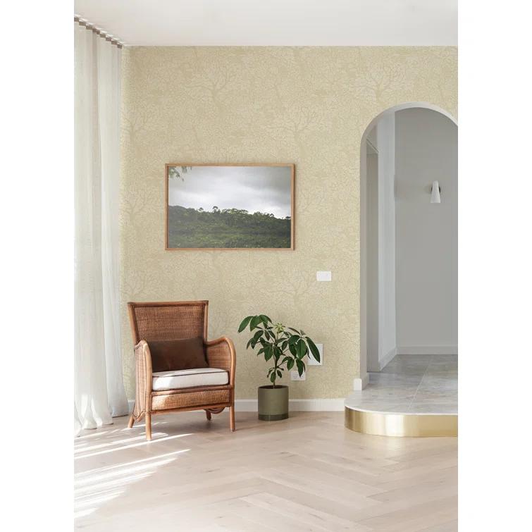Olle Beige Forest Sanctuary Non-Woven Wallpaper Roll