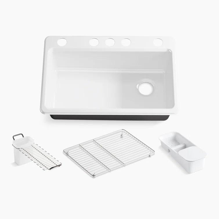Riverby 33" x 22" x 9-5/8" Under-Mount Single-Bowl Kitchen Sink with Accessories