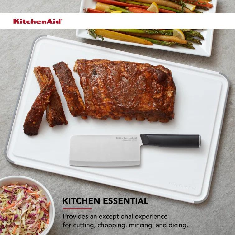 KitchenAid® Classic Nonslip Plastic Cutting Board, 12x18-Inch, White