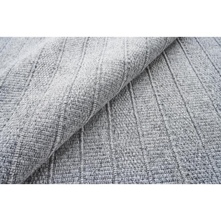 Rectangle Nova Stripped Handmade Flatweave Recycled P.E.T. Indoor Area Rug in Gray