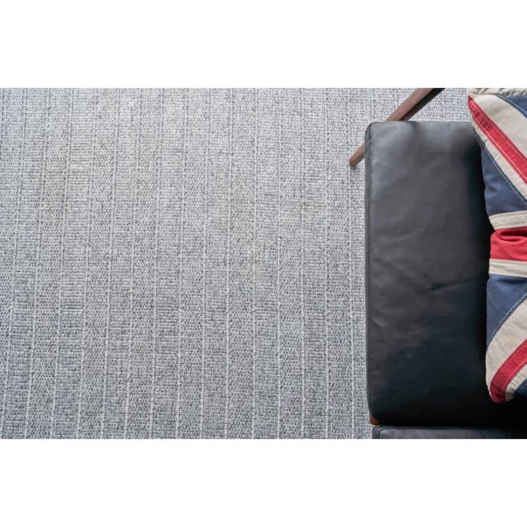 Rectangle Nova Stripped Handmade Flatweave Recycled P.E.T. Indoor Area Rug in Gray