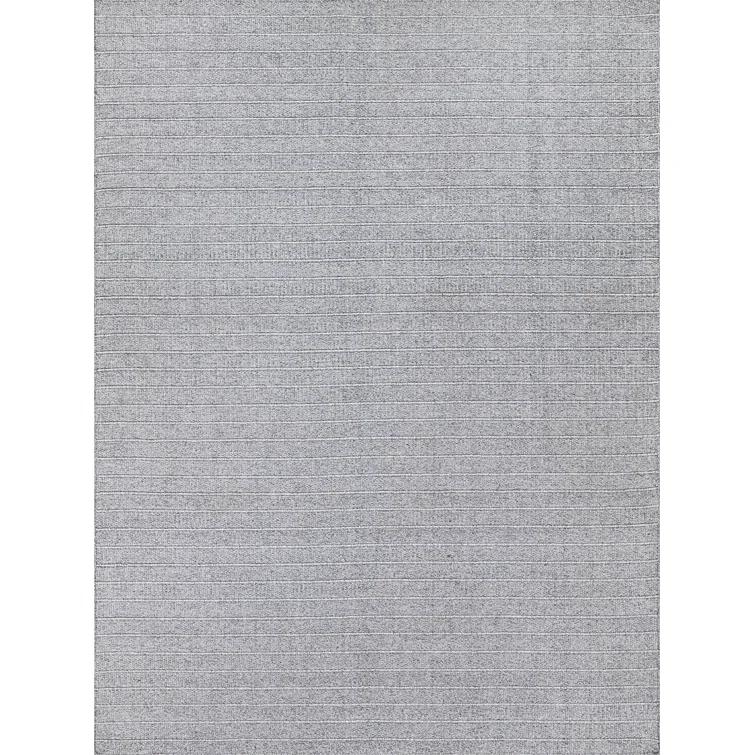 Rectangle Nova Stripped Handmade Flatweave Recycled P.E.T. Indoor Area Rug in Gray