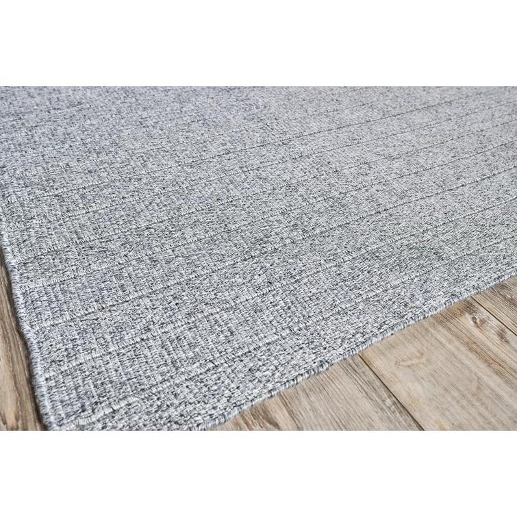 Rectangle Nova Stripped Handmade Flatweave Recycled P.E.T. Indoor Area Rug in Gray