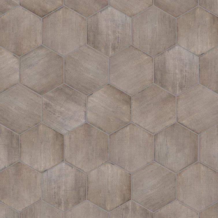 Retro 7" x 8" Porcelain Wood Look Wall & Floor Tile