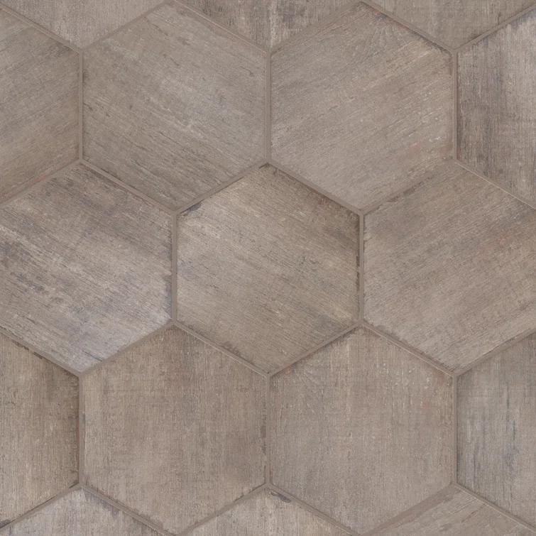 Retro 7" x 8" Porcelain Wood Look Wall & Floor Tile