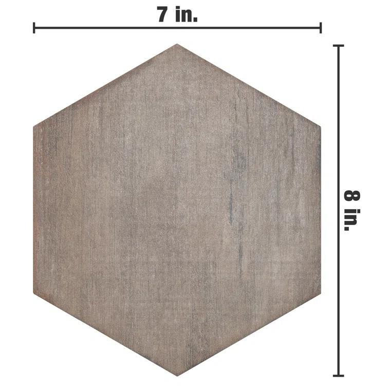 Retro 7" x 8" Porcelain Wood Look Wall & Floor Tile