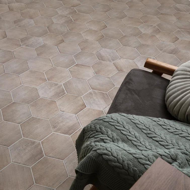 Retro 7" x 8" Porcelain Wood Look Wall & Floor Tile