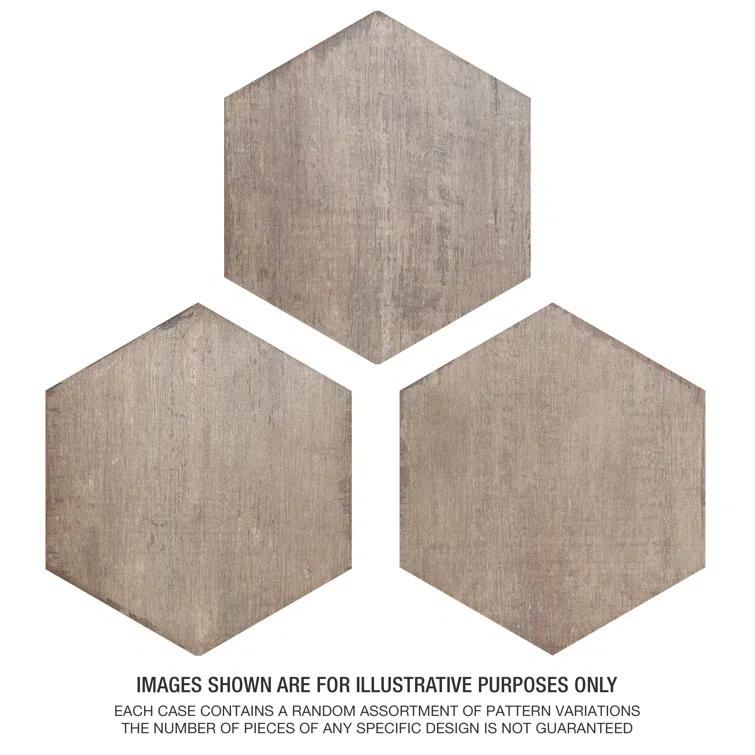 Retro 7" x 8" Porcelain Wood Look Wall & Floor Tile