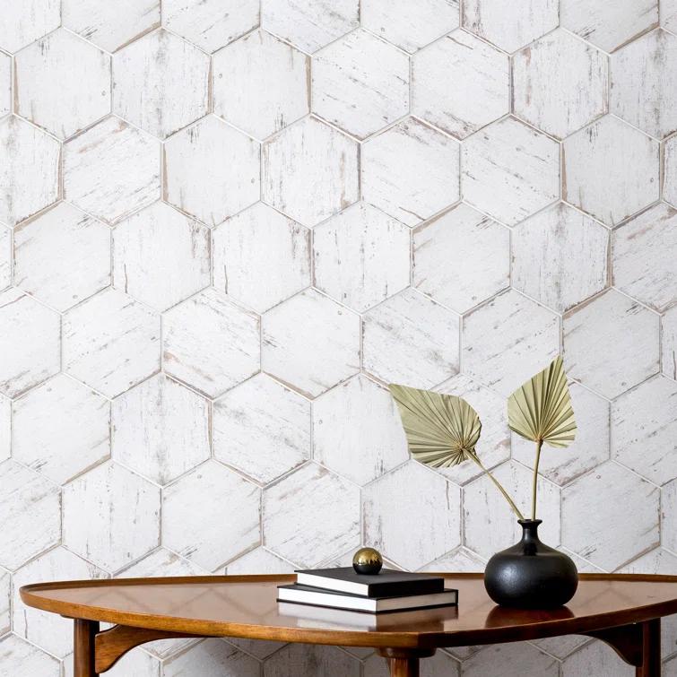 Retro 7" x 8" Porcelain Wood Look Wall & Floor Tile