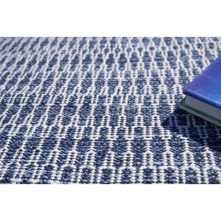 Rectangle Florence Navy/White Handmade Recycled P.E.T. Area Rug