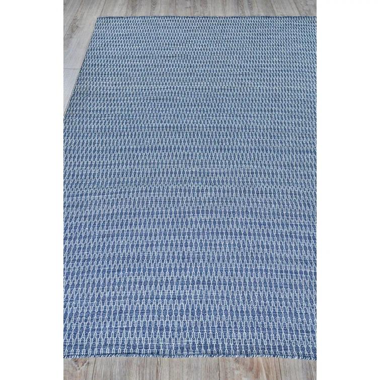 Rectangle Florence Navy/White Handmade Recycled P.E.T. Area Rug