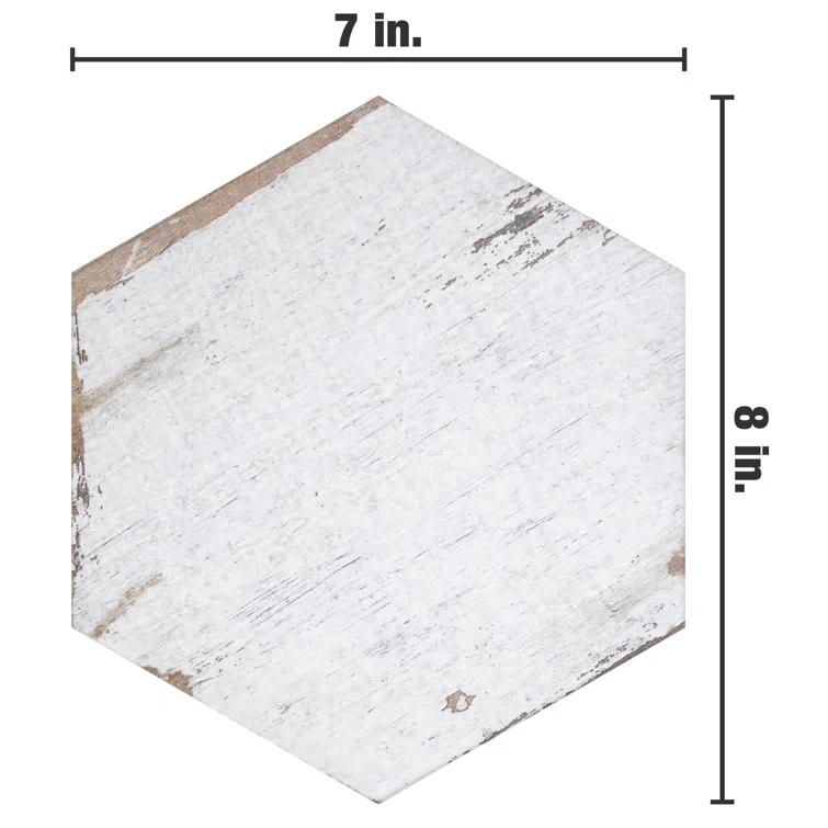 Retro 7" x 8" Porcelain Wood Look Wall & Floor Tile
