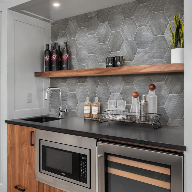 Retro 7" x 8" Porcelain Wood Look Wall & Floor Tile