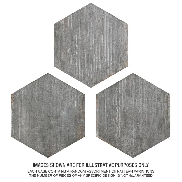 Retro 7" x 8" Porcelain Wood Look Wall & Floor Tile