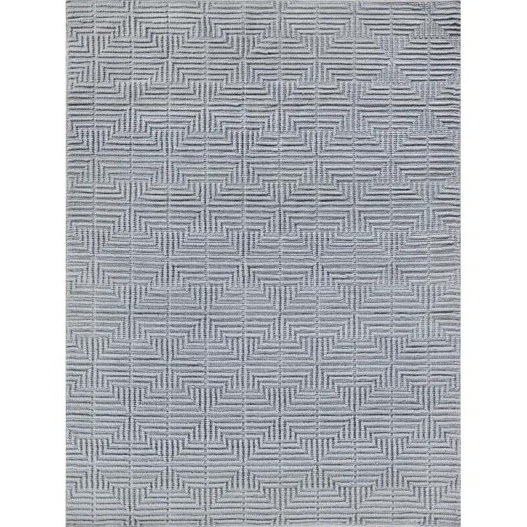 Rectangle Manzoni Gray Handmade Cotton/Viscose Area Rug