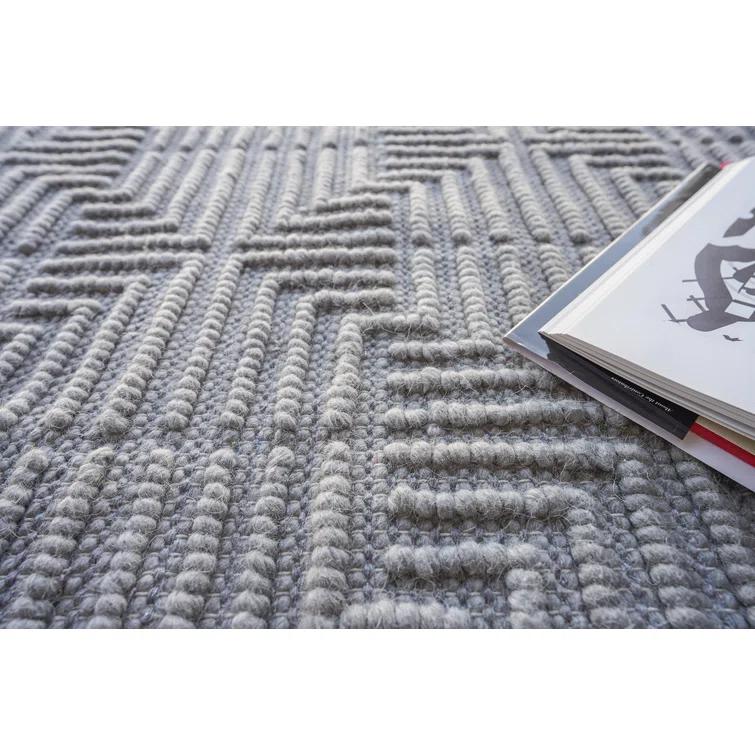 Rectangle Manzoni Gray Handmade Cotton/Viscose Area Rug