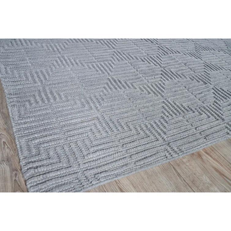 Rectangle Manzoni Gray Handmade Cotton/Viscose Area Rug