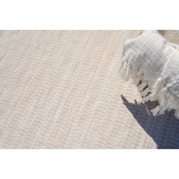 Florence Geometric Handmade Flatweave Light Beige/White Indoor / Outdoor Area Rug