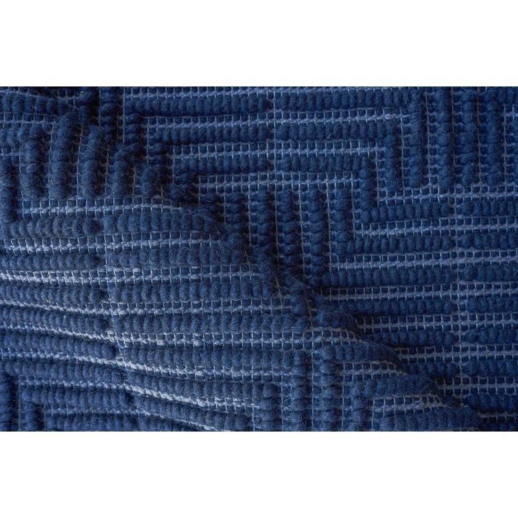 Exquisite Rugs Manzoni Handmade Hand Loomed New Zealand Wool Navy Area Rug