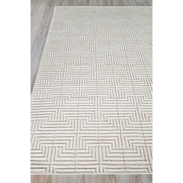 Rectangle Manzoni Ivory Handmade Cotton/Viscose Area Rug