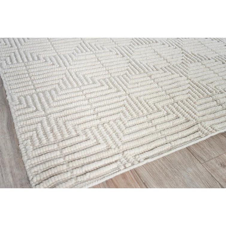 Rectangle Manzoni Ivory Handmade Cotton/Viscose Area Rug