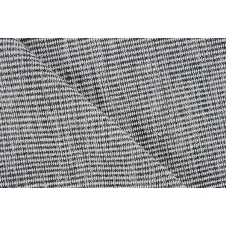 Rectangle Lenzi Handmade Flatweave Recycled P.E.T. Area Rug in Black/Ivory