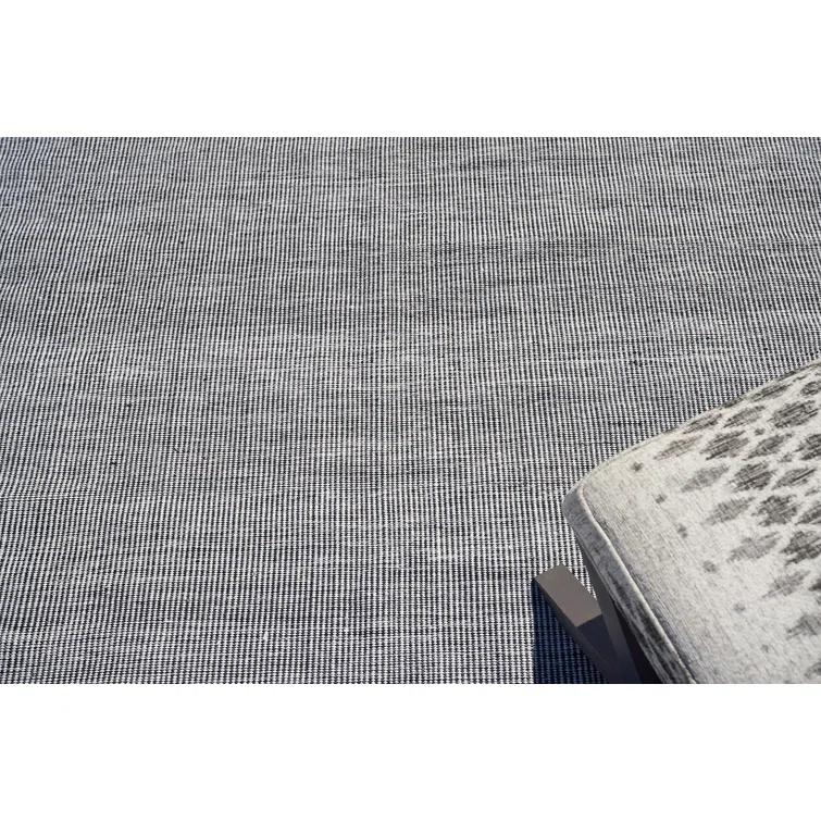 Rectangle Lenzi Handmade Flatweave Recycled P.E.T. Area Rug in Black/Ivory