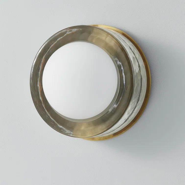 Ravi Round Sconce - Aged Brass