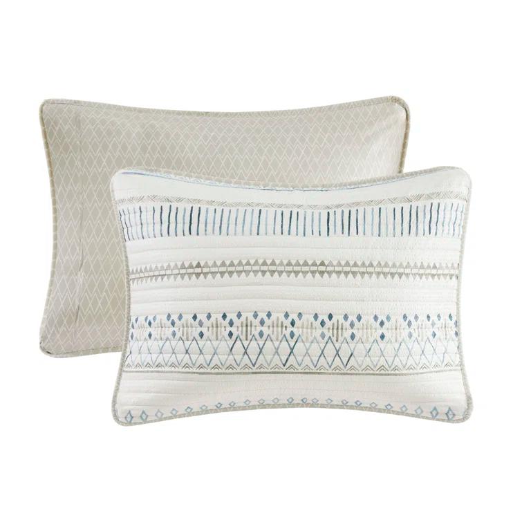 Madison Park Fraser 3 Piece Printed Seersucker Quilt Set