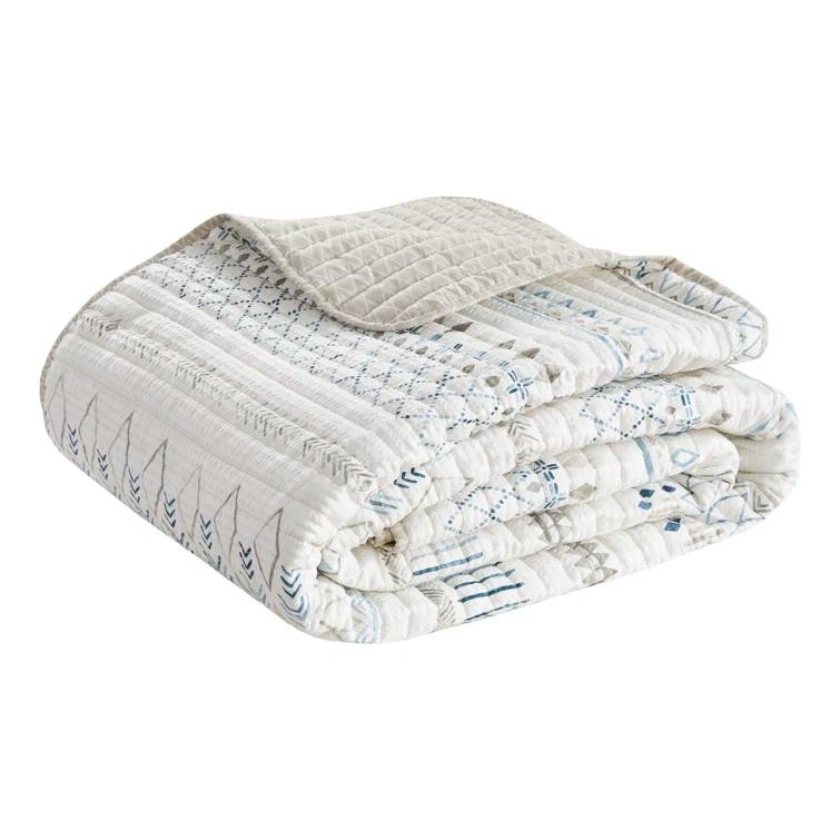 Madison Park Fraser 3 Piece Printed Seersucker Quilt Set