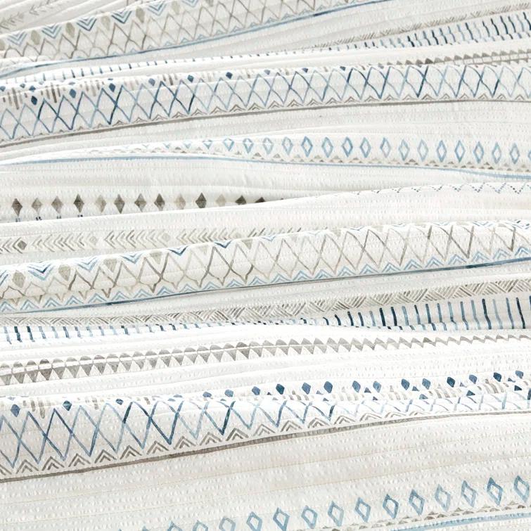 Madison Park Fraser 3 Piece Printed Seersucker Quilt Set