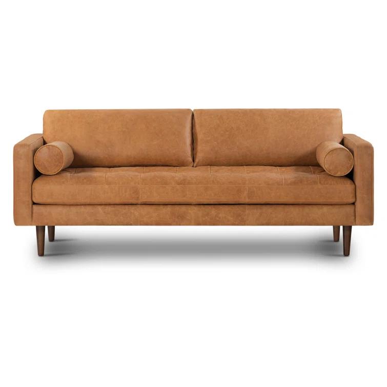 Napa 88.5'' Full-Grain Genuine Italian Leather Sofa