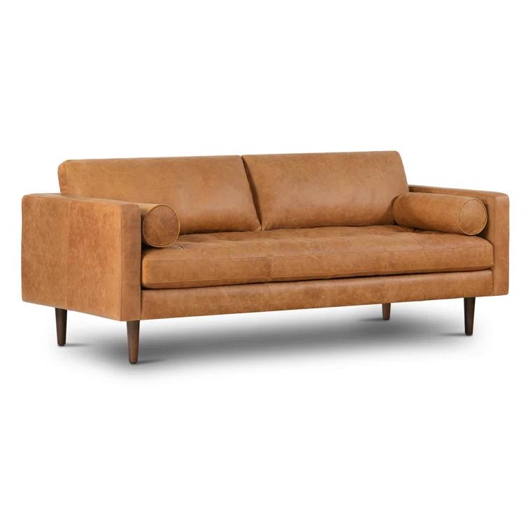 Napa 88.5'' Full-Grain Genuine Italian Leather Sofa