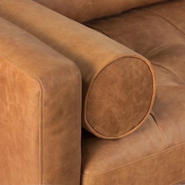 Napa 88.5'' Full-Grain Genuine Italian Leather Sofa