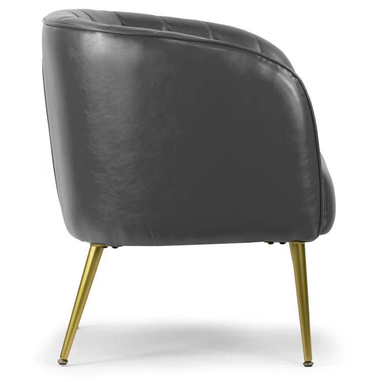 Gjylnaze Faux Leather Barrel Chair