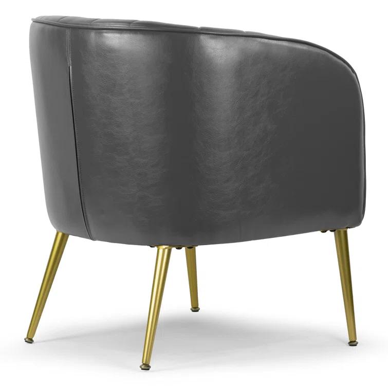 Gjylnaze Faux Leather Barrel Chair