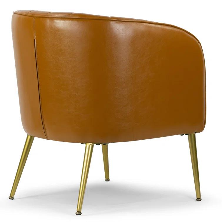 Gjylnaze Faux Leather Barrel Chair