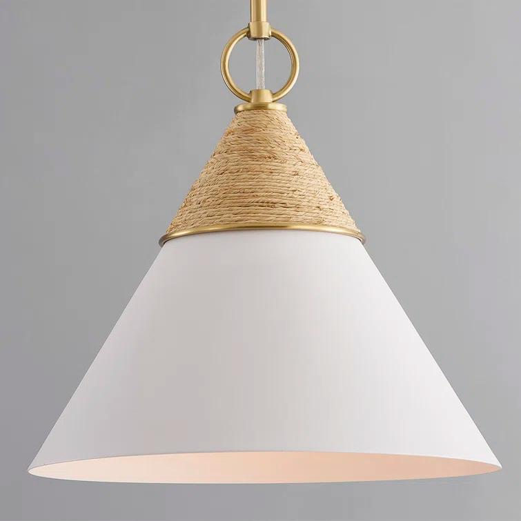 Rooney Pendant Light - White and Natural / 13"
