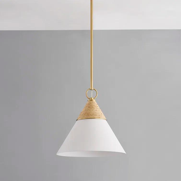 Rooney Pendant Light - White and Natural / 13"