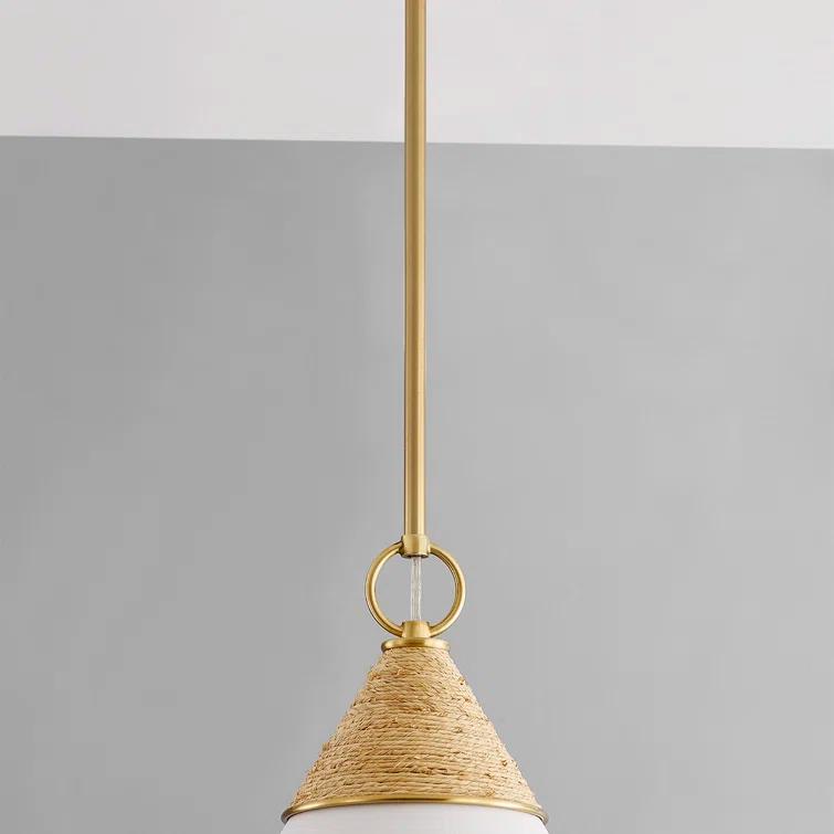 Rooney Pendant Light - White and Natural / 13"