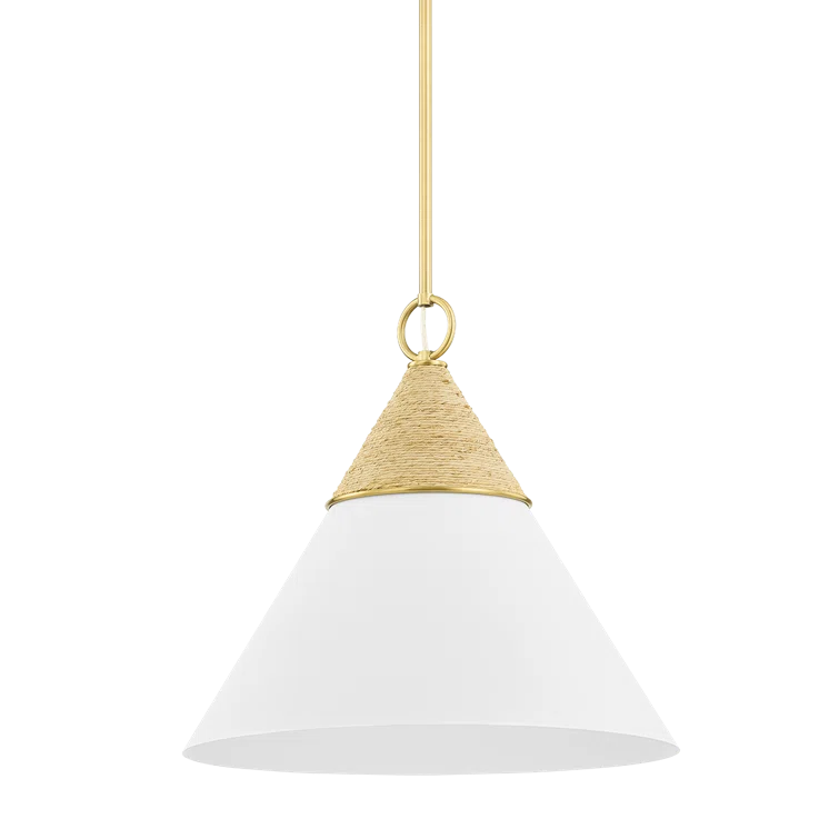 Rooney Pendant Light - White and Natural / 18"