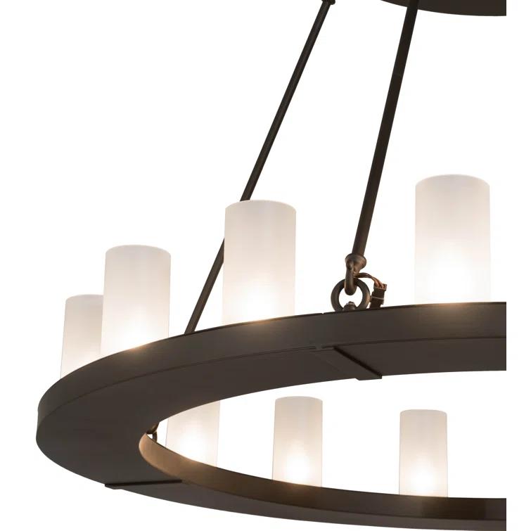 Loxley 16 - Light Dimmable Wagon Wheel Chandelier